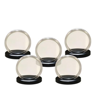 5 Coin Capsules & 5 Coin Stands for Morgan/Peace/IKE Dollars Airtight 38mm