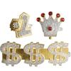 Eye-Catching Gold Assorted Bling Rings (Pack of 3) - 6.5" X 4.5" - Luxurious Metal Design - Perfect for Parties & Gifts view 1