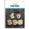 Eye-Catching Gold Assorted Bling Rings (Pack of 3) - 6.5" X 4.5" - Luxurious Metal Design - Perfect for Parties & Gifts view 2