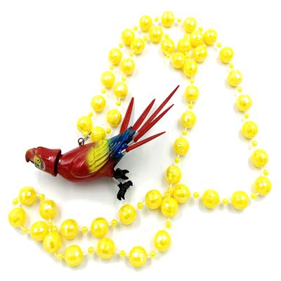 Bobble Head Colorful Parrot Beads Necklace New Orleans Mardi Gras Cajun Carnival Festival
