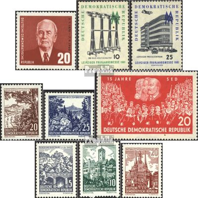 DDR 807,813-814,815-816, 821,835-837 (Complete.Issue.) fine Used/Cancelled 1961 Pieck, Fair, Landscapes, SED (Stamps for Collectors)