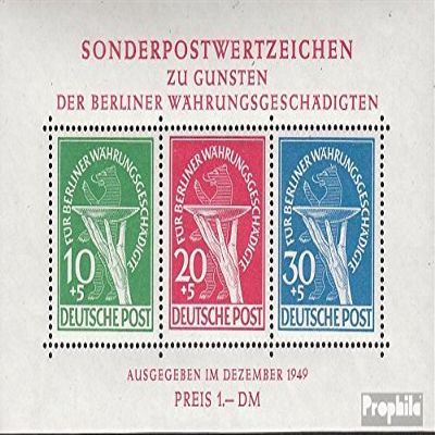 Berlin (West) block1 (Complete.Issue.) 1949 Whrungsgeschdigte (Stamps for Collectors)