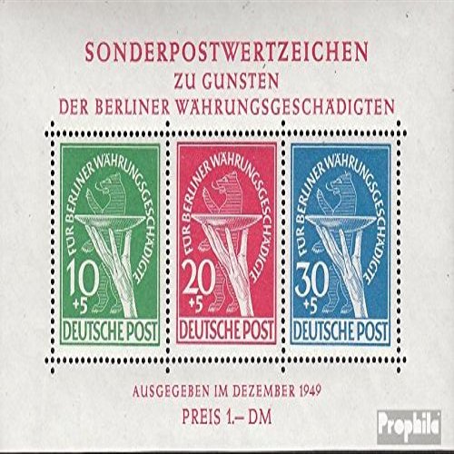 Berlin (West) block1 (Complete.Issue.) 1949 Whrungsgeschdigte (Stamps for Collectors)