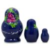 BestPysanky Set of 3 Floral on Blue Dress Dolls 3.5 Inches view 2