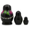 BestPysanky Set of 3 Floral on Black Dress Dolls 3.5 Inches view 2