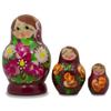 BestPysanky Set of 3 Floral on Purple Dress Dolls 3.5 Inches view 1