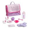 10 Piece Deluxe Diaper Bag Gift Set | Feat. 13" Realistic Smiling Baby Newborn Doll | La Newborn - JC Toys | All Vinyl | Washable | Ages 2+, Pink view 3