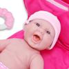 10 Piece Deluxe Diaper Bag Gift Set | Feat. 13" Realistic Smiling Baby Newborn Doll | La Newborn - JC Toys | All Vinyl | Washable | Ages 2+, Pink view 4