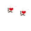 I Love Mustaches Drop Earrings - Red & Black view 1