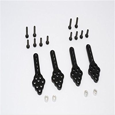Axial SCX10 Upgrade Parts Aluminum Front & Rear Adjustable Damper Mount With Multiple Holes (Upward & Downward The Chassis) - 2 Prs Black