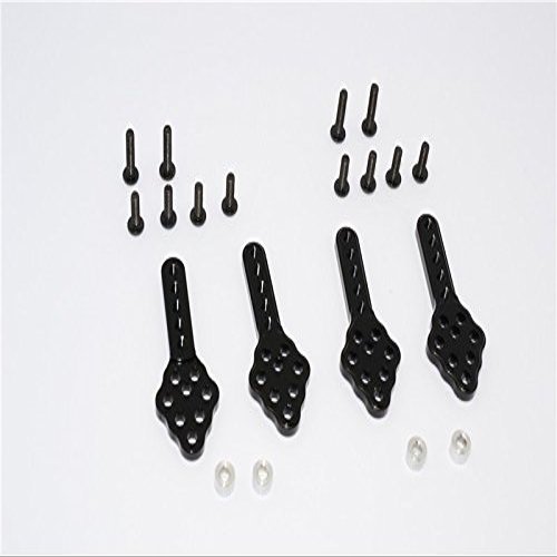 Axial SCX10 Upgrade Parts Aluminum Front & Rear Adjustable Damper Mount With Multiple Holes (Upward & Downward The Chassis) - 2 Prs Black