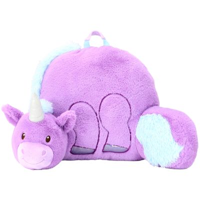 Animal Adventure | Soft Landing | Nesting Nooks | Plush Unicorn Backrest, Purple/Blue, 14" x 26" x 16"