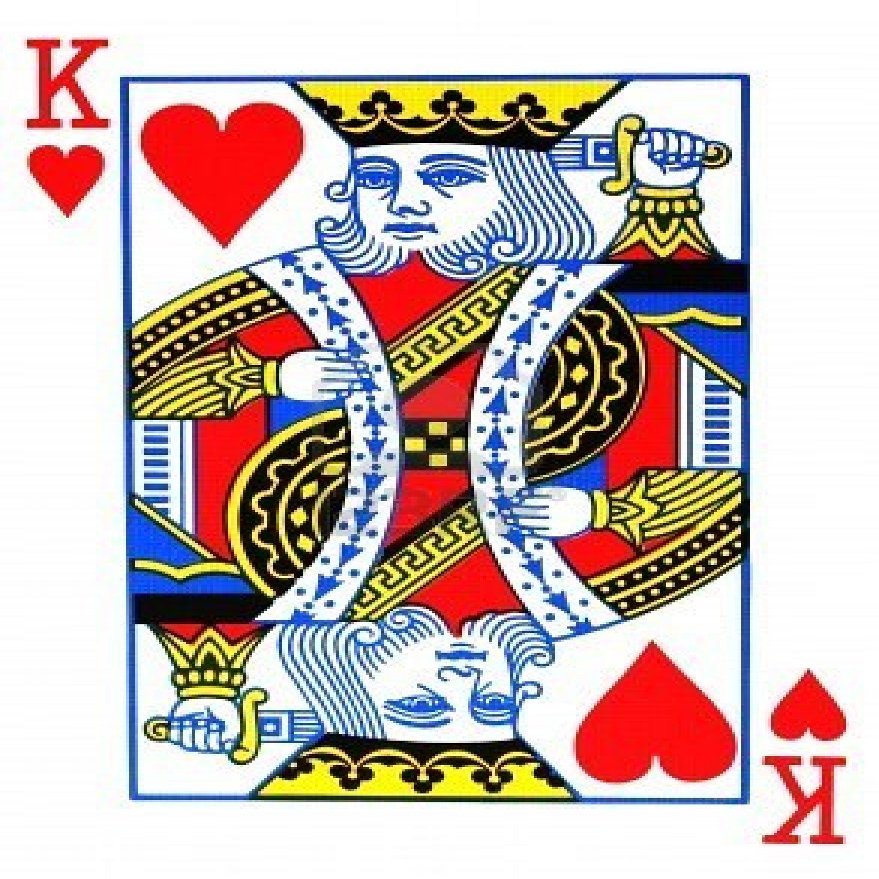 Bicycle Playing Card Force Deck Blue Back (Hearts, King)