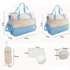 Banner Bonnie 7 Pieces Mommy Bag Set Diaper Tote Bag with 2 Bags Insert Organizer Changing Nursing Pad Light Blue view 4