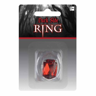 amscan 843397-55 - Adults Red 'Ruby' Vampiress Ring Fancy Dress Jewellery