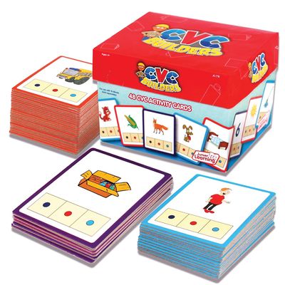 Junior Learning: CVC Word Builders, 48 CVC Activity Cards, Phonemic Awareness, Helps Children to Recognize and Understand Basic Sounds in Words, Self Checking Feature, For Ages 4 and up