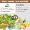 ARSUK 160 Cats Eye Glass Marbles, Uniform 16mm (0.63")  4 Color Bulk Pack (2.03 lb)  Classic Shooter Marbles for Games, Chinese Checkers, Crafts, Party Favors, Collectors & Decorative Projects view 3