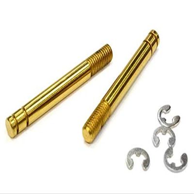 Precision Machined TiN Coated Shock Shaft (2) for Tamiya, TRF, Yokomo & 3Racing