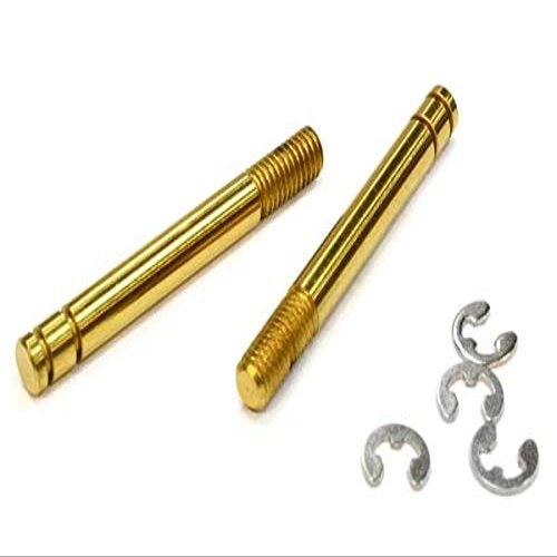 Precision Machined TiN Coated Shock Shaft (2) for Tamiya, TRF, Yokomo & 3Racing