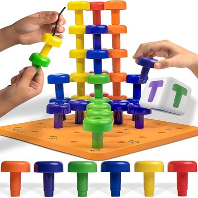 Skoolzy Peg Board Set - Montessori Toys for 2 Year Old - 33 Pc Peg Board for Kids - Occupational Therapy Toys with Pegs, Dice, Lacing String & Storage Bag - Montessori Toys for 2+ Year Old