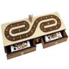 House of Cribbage - Continuous Cribbage Board Inlaid with Maple/Teak Wood : Alphabet S Shape Inlaid 3 Tracks with Drawer Storage view 4