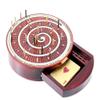 House of Cribbage - Cribbage Board Spiral Design Round Shape 4 Tracks Maple/Bloodwood with Place for Skunks, Corners & Won Games view 1
