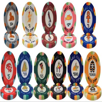Brybelly Nile Club Ceramic Clay 10gm 1000 Bulk Poker Chips - Choose Chips!