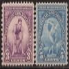 1932 Olympics Stamps US Runner and Discus Thrower Mint Never hinged view 1