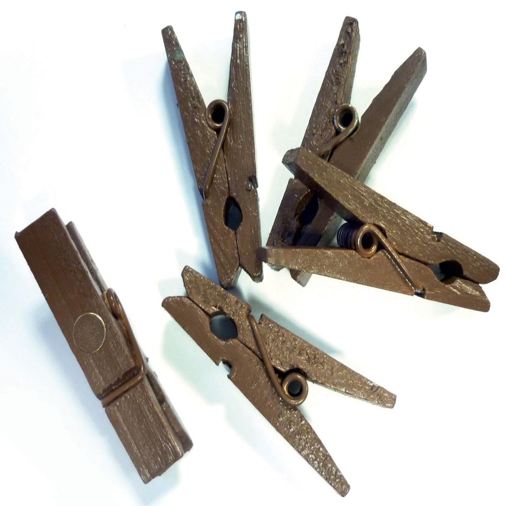 8 x Mini Magnetic Brown Wood with Magnetic Coloured for Trendy Crafts Made in France
