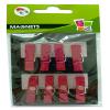 8 x Mini Magnetic Burgundy Wooden with Magnetic Coloured Trendy Crafts Made in France view 2
