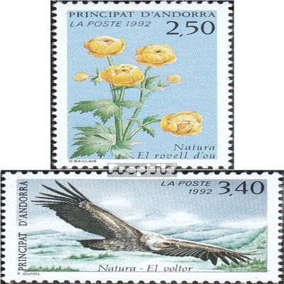 Andorra - French Post 441-442 (Complete.Issue.) unmounted Mint/Never hinged ** MNH 1992 Conservation (Stamps for Collectors) Birds