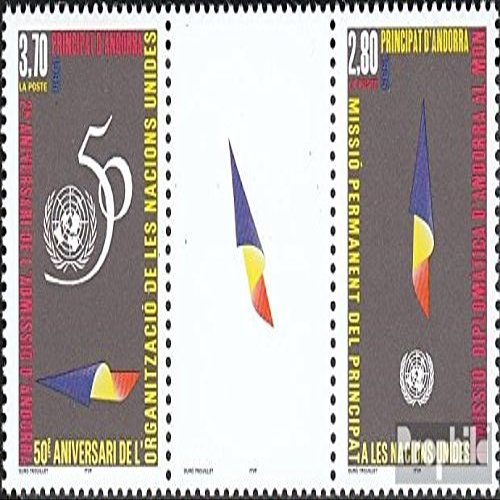 Andorra - French Post 485-486 Triple Strip (Complete.Issue.) unmounted Mint/Never hinged ** MNH 1995 UN (Stamps for Collectors)