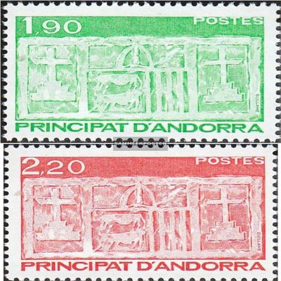 Andorra - French Post 377-378 (Complete.Issue.) unmounted Mint/Never hinged ** MNH 1987 Crest (Stamps for Collectors) Flags/Coats of Arms/Maps