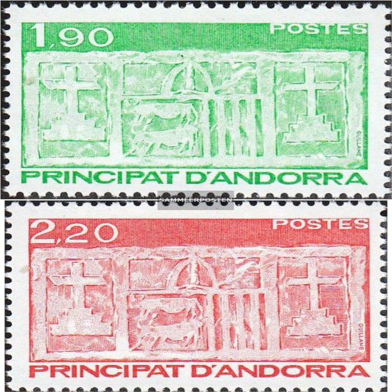 Andorra - French Post 377-378 (Complete.Issue.) unmounted Mint/Never hinged ** MNH 1987 Crest (Stamps for Collectors) Flags/Coats of Arms/Maps