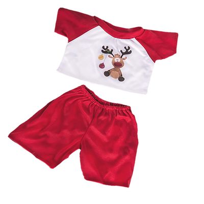 Reindeer PJs Teddy Bear Clothes Fits Most 14"-18" Build-a-Bear and Make Your Own Stuffed Animals