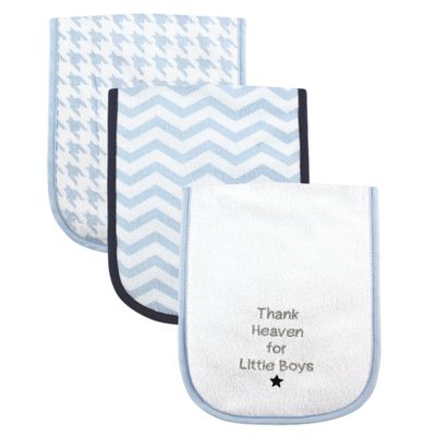 Luvable Friends Unisex Baby Cotton Burp Cloths with Fiber Filling, Boy Thank Heaven, One Size