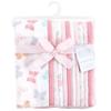 Hudson Baby Unisex Baby Cotton Flannel Burp Cloths Bundle, Pastel Butterfly, One Size view 2