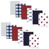 Hudson Baby Unisex Baby Cotton Flannel Burp Cloths Bundle, Apple Orchard, One Size view 1