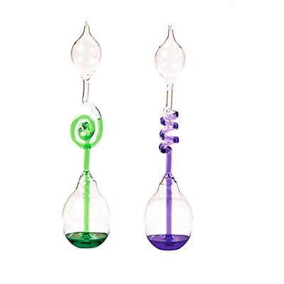 Colorful Office Thinking Hand Boiler, Glass Science Energy Transfer, Children Science Experiment, Love Birds Color Meter Hand Boiler, 2 Pcs (Purple&Green) by C&H