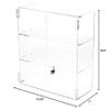 Plymor Clear Acrylic Rectangular Locking Display Case, 2 Shelves, 16.5" H x 16.25" W x 7" D view 2