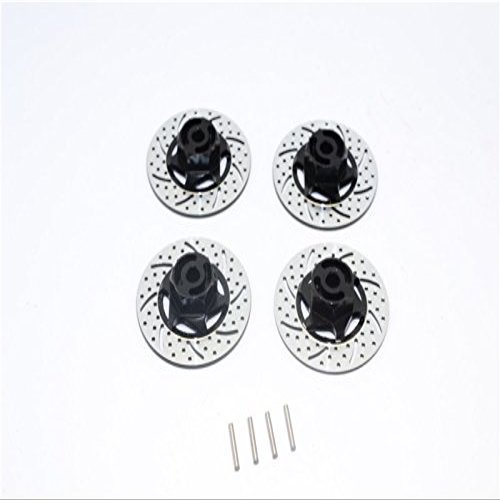 GPM For Traxxas 1/16 Mini E-Revo Upgrade Parts Aluminum Brake Disk Hex Adaptors - 4 Pcs Set Black