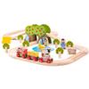 Bigjigs Rail, Farm Animals Wooden Train Set, 44 Piece Train Set, Wooden Track, Engine and Carriages, Farm Toys, for 3 Year Olds view 1