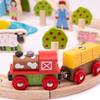Bigjigs Rail, Farm Animals Wooden Train Set, 44 Piece Train Set, Wooden Track, Engine and Carriages, Farm Toys, for 3 Year Olds view 3