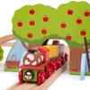 Bigjigs Rail, Farm Animals Wooden Train Set, 44 Piece Train Set, Wooden Track, Engine and Carriages, Farm Toys, for 3 Year Olds view 4