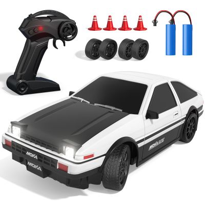 ADUSRIZ RC Drift Car, 1:24 Scale Drift RC Car, 4WD 25KM/H Remote Control High Speed Race Drifting Cars with Drift Tires LED Lights, RC Sport Cars Toys for Adults Boys Girls Kids Gift