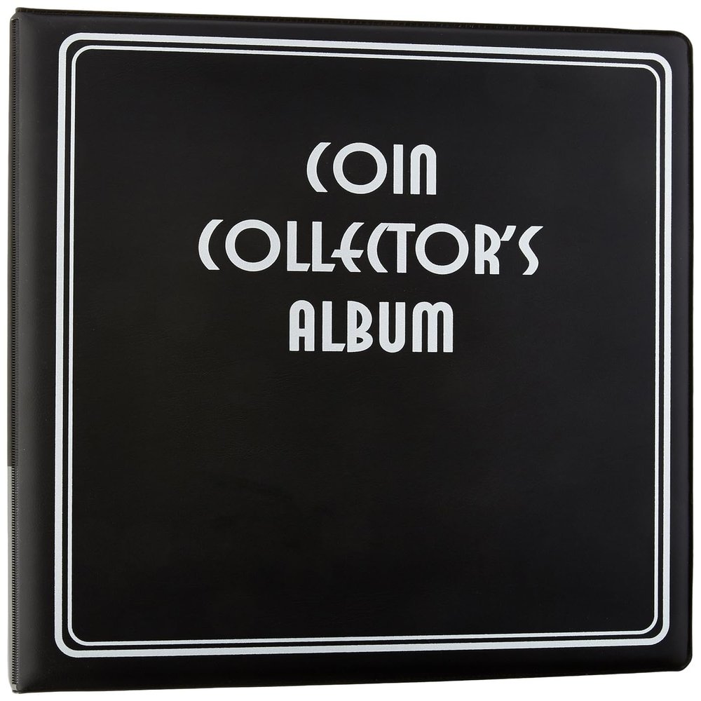 BCW 3-Inch Coin Collectors Album  Black | Heavy-Duty Coin Binder for Collectors | Holds Up to 90 Pages | Durable Coin Collection Book Holder