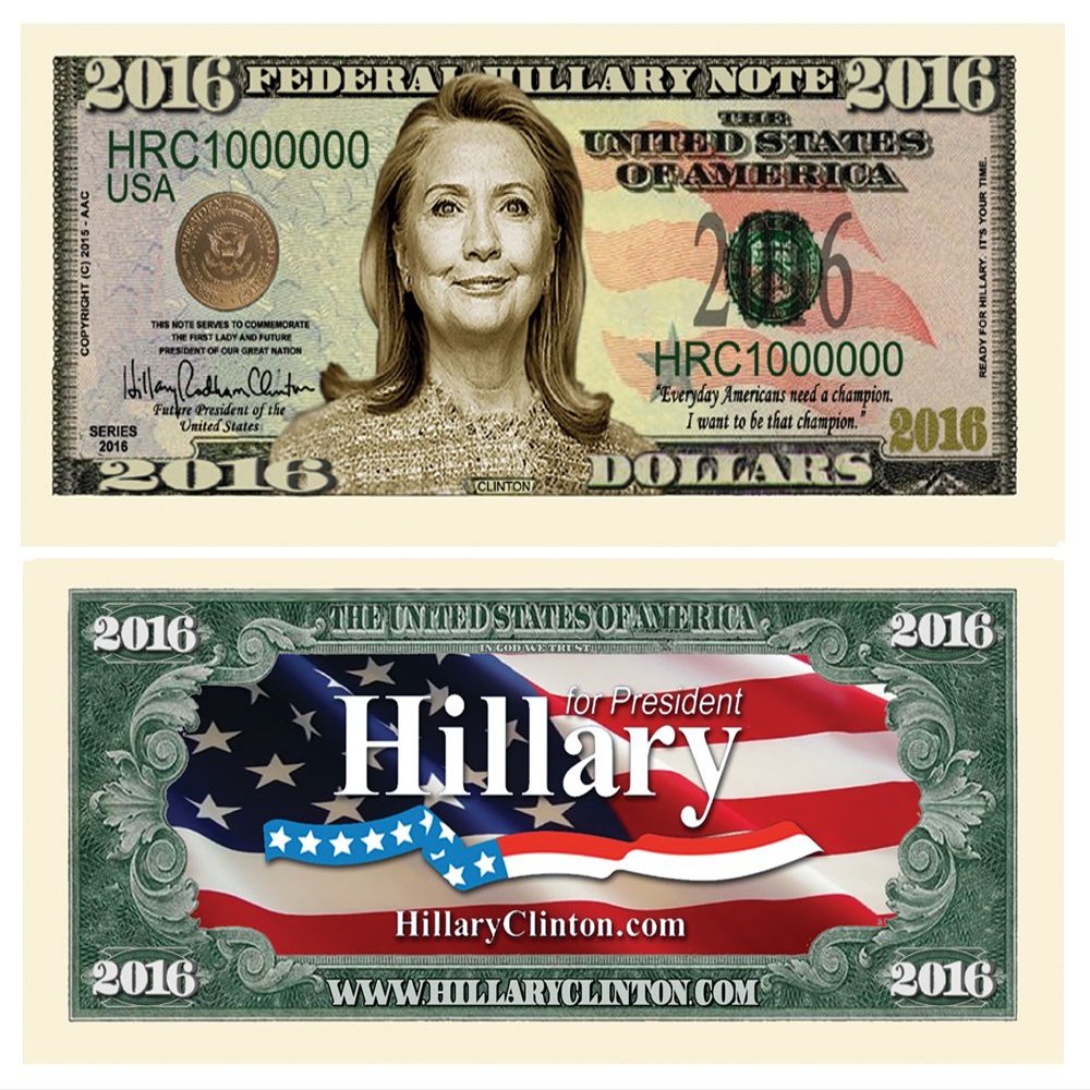 10-Pack Hillary Clinton 2016 Commemorative Bills