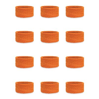Couver Kids Children 1 Inch - Orange Cotton Terry Cloth Wristband for School, Church, YMCA Activities or evens(6 Pairs)