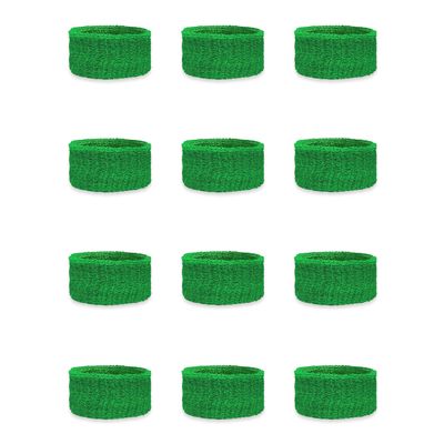 Couver Kids Children 1 Inch - Bright Green Cotton Terry Cloth Wristband for School, Church, YMCA Activities or evens(6 Pairs)