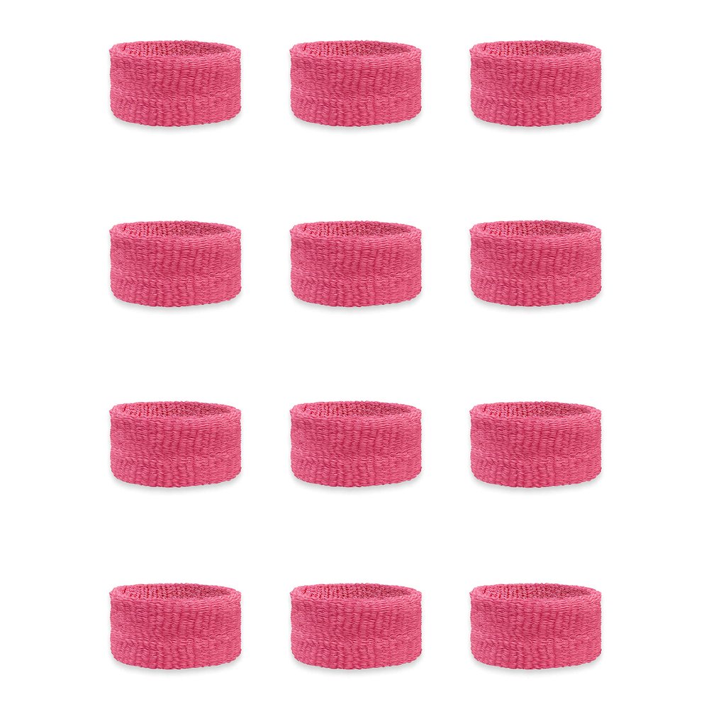 Couver Kids Children 1 Inch - Bright Pink Cotton Terry Cloth Wristband for School, Church, YMCA Activities or evens(6 Pair)